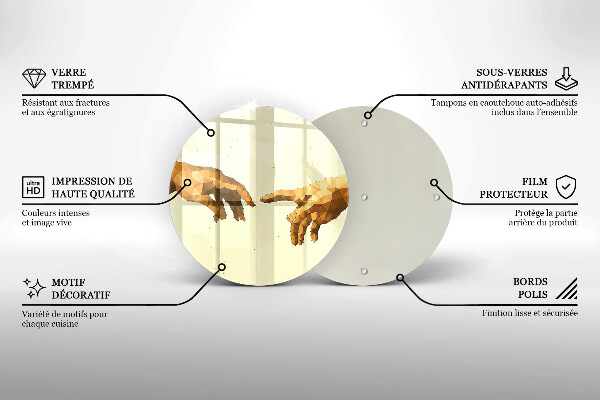 Chopping board Creation of Adam hands