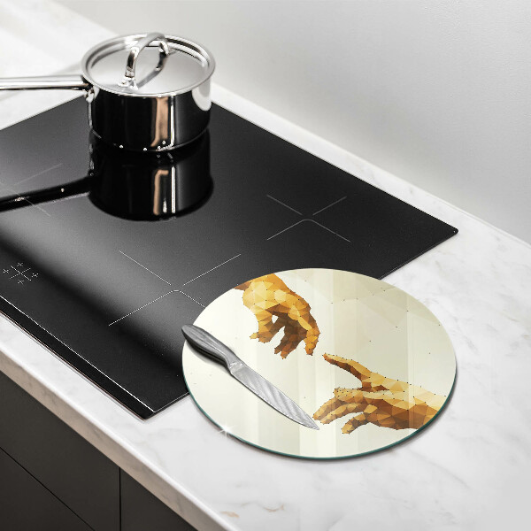 Chopping board Creation of Adam hands