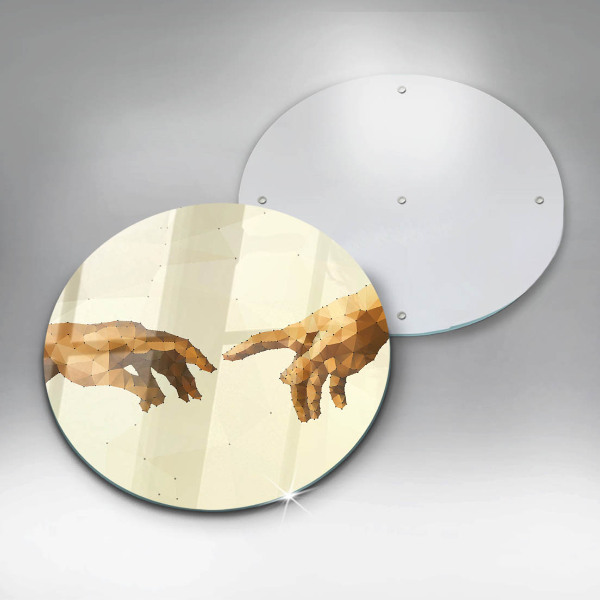 Chopping board Creation of Adam hands