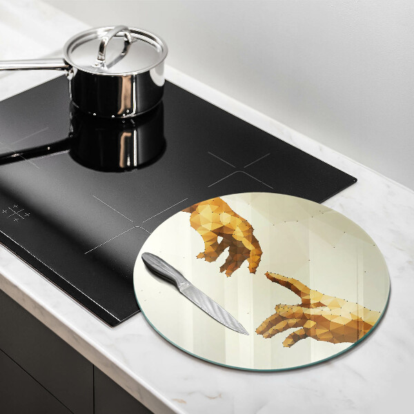 Chopping board Creation of Adam hands