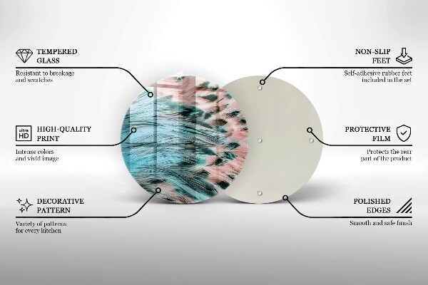 Chopping board Boho bird feathers