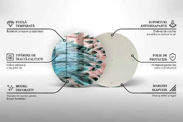 Chopping board Boho bird feathers