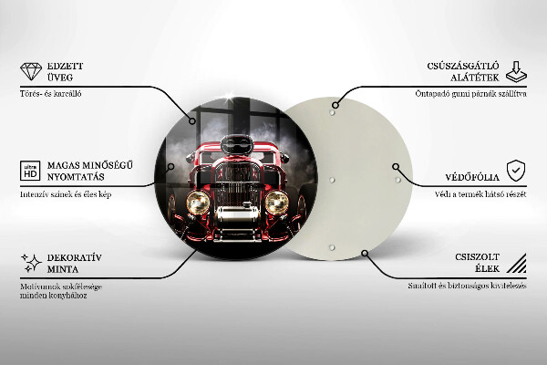 Glass worktop protector Old car