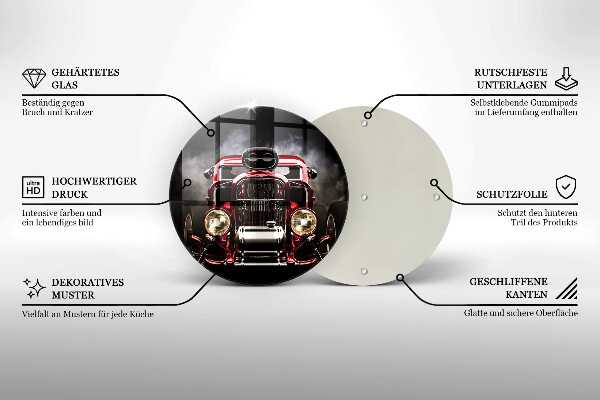 Glass worktop protector Old car