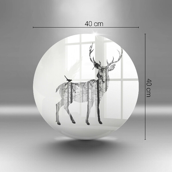 Glass worktop protector Illustration of deer and forest