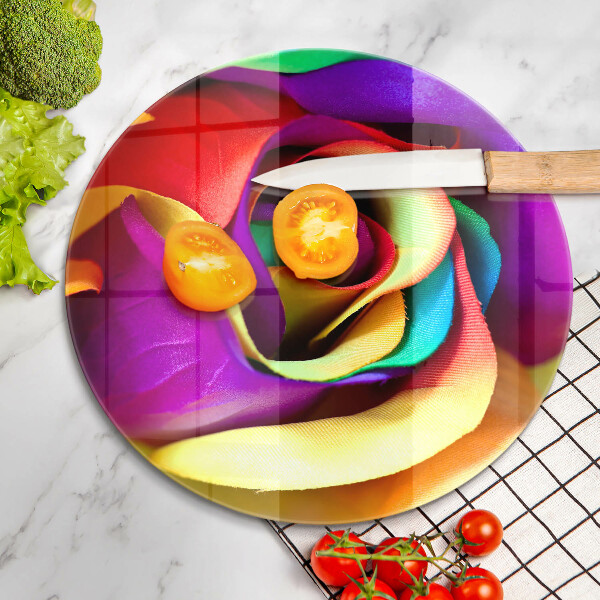 Glass worktop protector Colorful rose petals