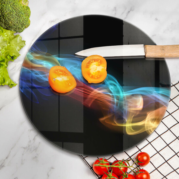 Glass worktop saver Colorful smoke