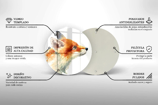 Kitchen worktop protector Painted fox