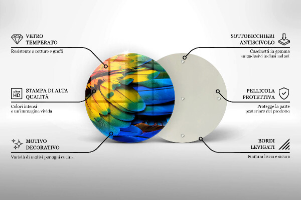 Kitchen worktop protector Colorful parrots