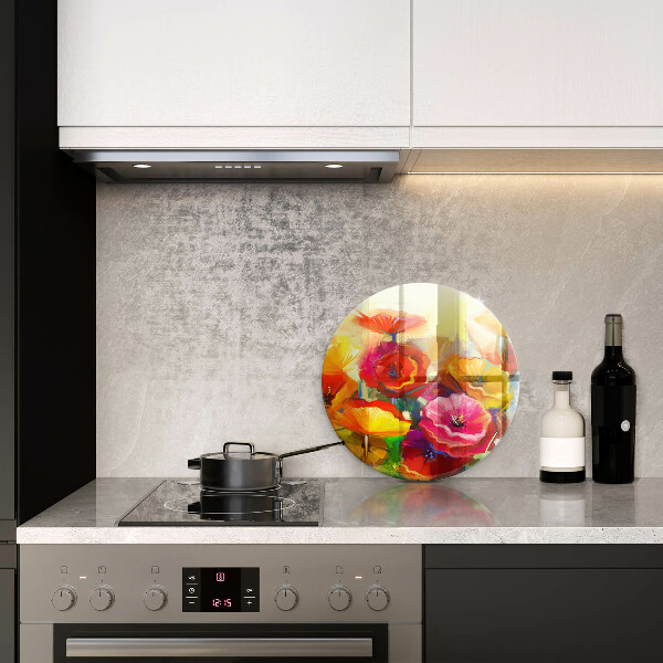Kitchen worktop protector Painted colorful flowers