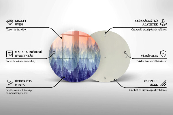 Cutting board Forest at sunset