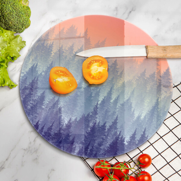 Cutting board Forest at sunset