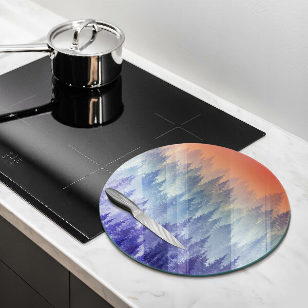 Cutting board Forest at sunset