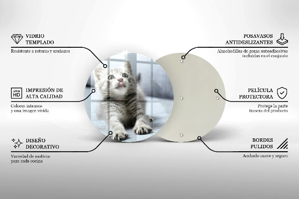 Glass worktop protector Little cute kitty