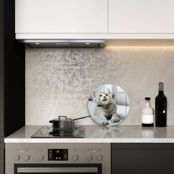 Glass worktop protector Little cute kitty