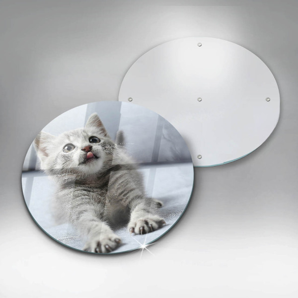 Glass worktop protector Little cute kitty