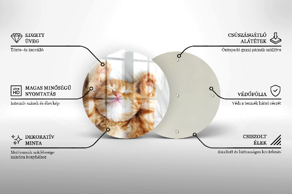 Glass worktop saver Little sweet kitty