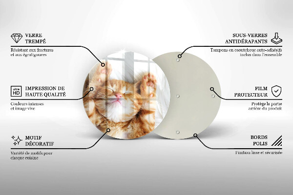 Glass worktop saver Little sweet kitty