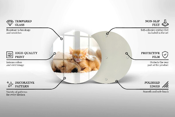 Kitchen worktop protector Animals dog and cat