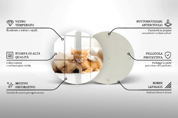 Kitchen worktop protector Animals dog and cat