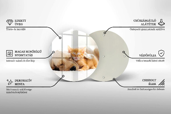 Kitchen worktop protector Animals dog and cat