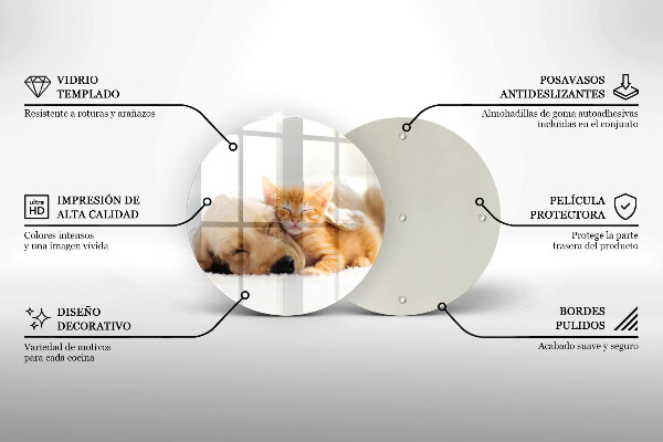 Kitchen worktop protector Animals dog and cat