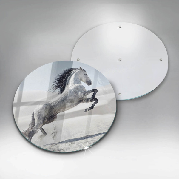 Glass worktop saver White Romanian horse