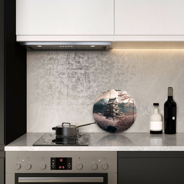 Chopping board Japanese building landscape