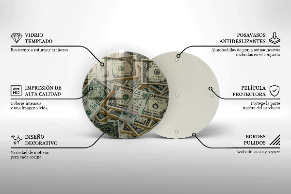 Chopping board glass Dollars