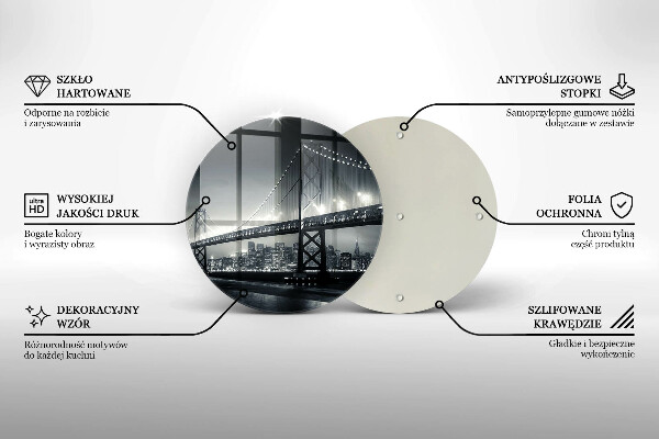 Chopping board glass Benjamin Franklin bridge