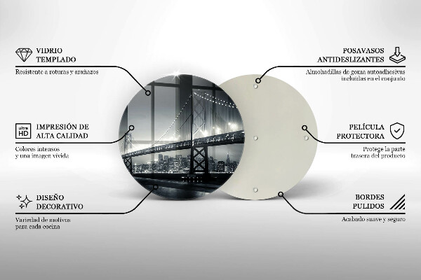 Chopping board glass Benjamin Franklin bridge