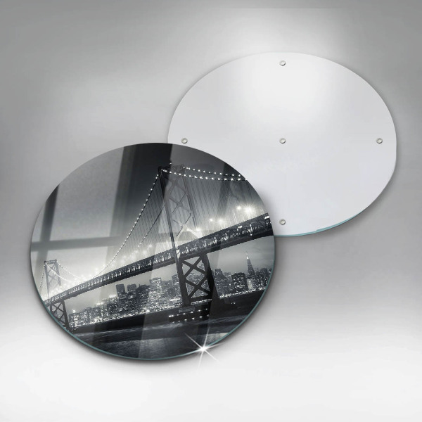 Chopping board glass Benjamin Franklin bridge