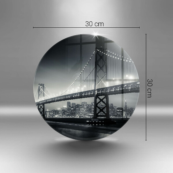 Chopping board glass Benjamin Franklin bridge