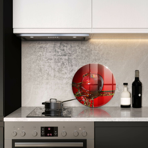 Glass worktop saver Apple fruit in water