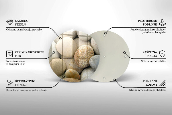 Glass worktop saver Oval stone pattern