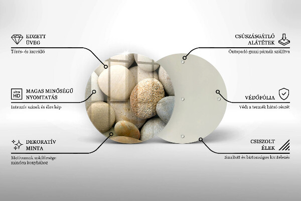 Glass worktop saver Oval stone pattern