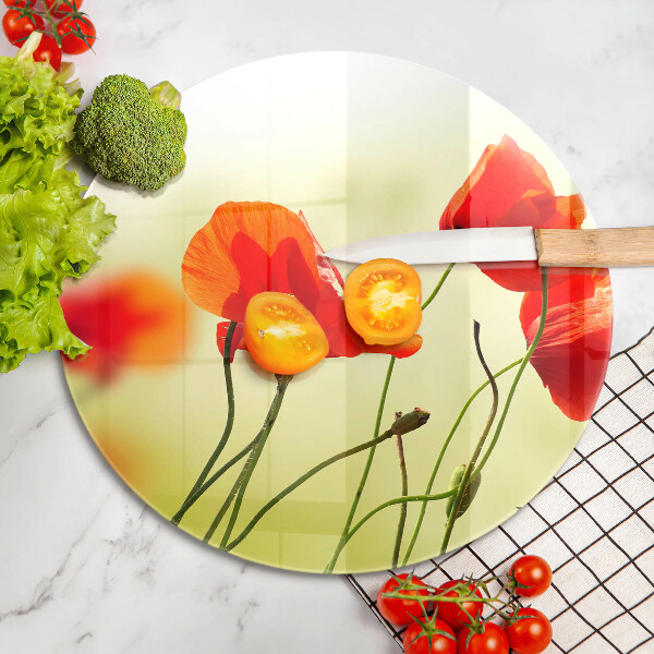 Glass worktop saver Red flowers