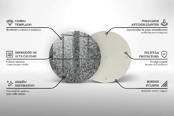 Glass worktop saver Stone texture