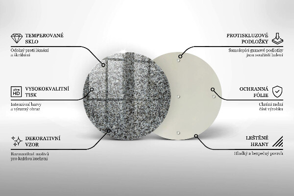 Glass worktop saver Stone texture