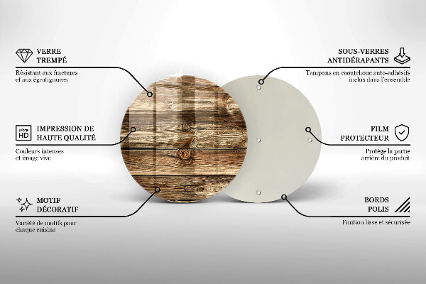 Glass worktop saver Wood texture boards