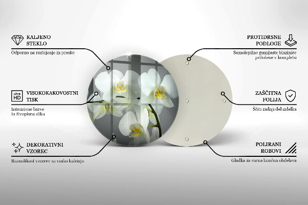 Glass worktop saver White orchid flowers