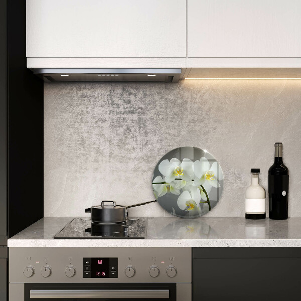 Glass worktop saver White orchid flowers