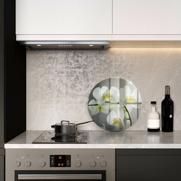 Glass worktop saver White orchid flowers