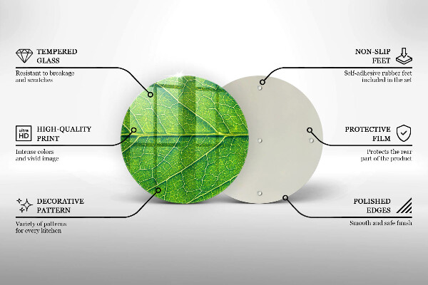 Glass worktop protector Leaf lines nature