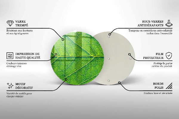 Glass worktop protector Leaf lines nature