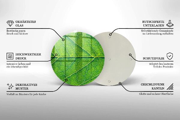Glass worktop protector Leaf lines nature