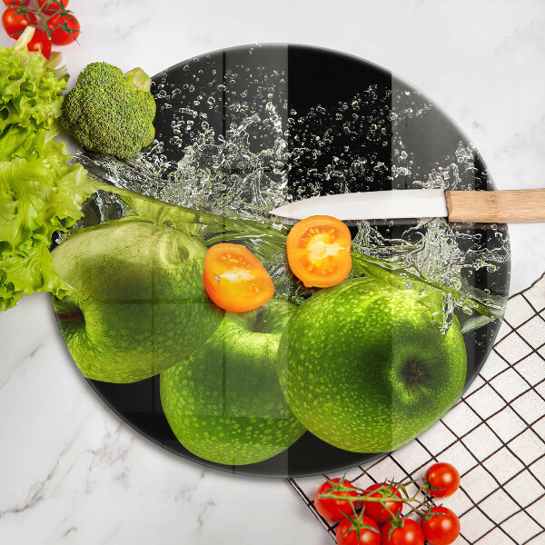 Glass worktop protector Green apples and water