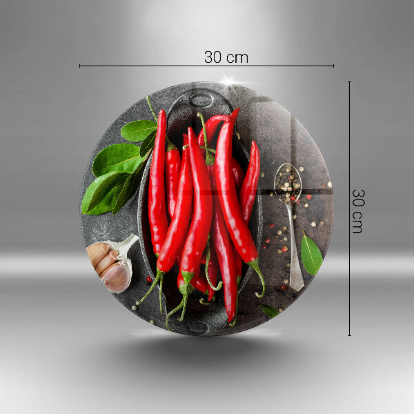 Glass worktop protector Red chili peppers