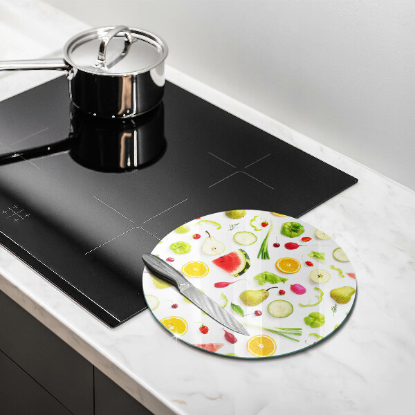 Glass worktop protector Fruit and vegetables pattern
