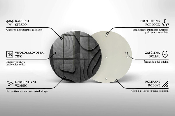 Glass worktop protector 3D stone shapes